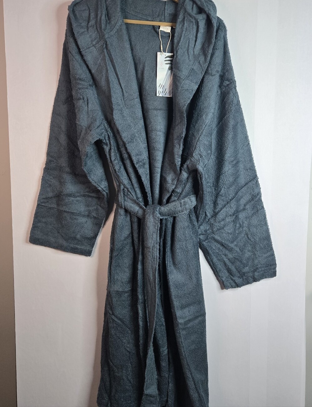 SIORO Men Size XXL Terry Cotton Hooded Robe, Pockets, Absorbent Kimono Style,NWT